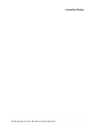 Created By Witriana
34 | P r o g r a m L i n e a r B e r b a s i s K o n t e k s t u a l
 