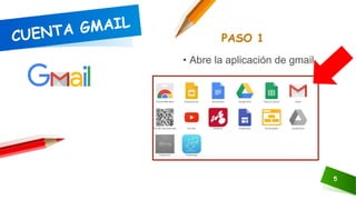 PASO 1
5
• Abre la aplicación de gmail
 