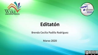 Brenda Cecilia Padilla Rodríguez
Marzo 2020
Editatón
 