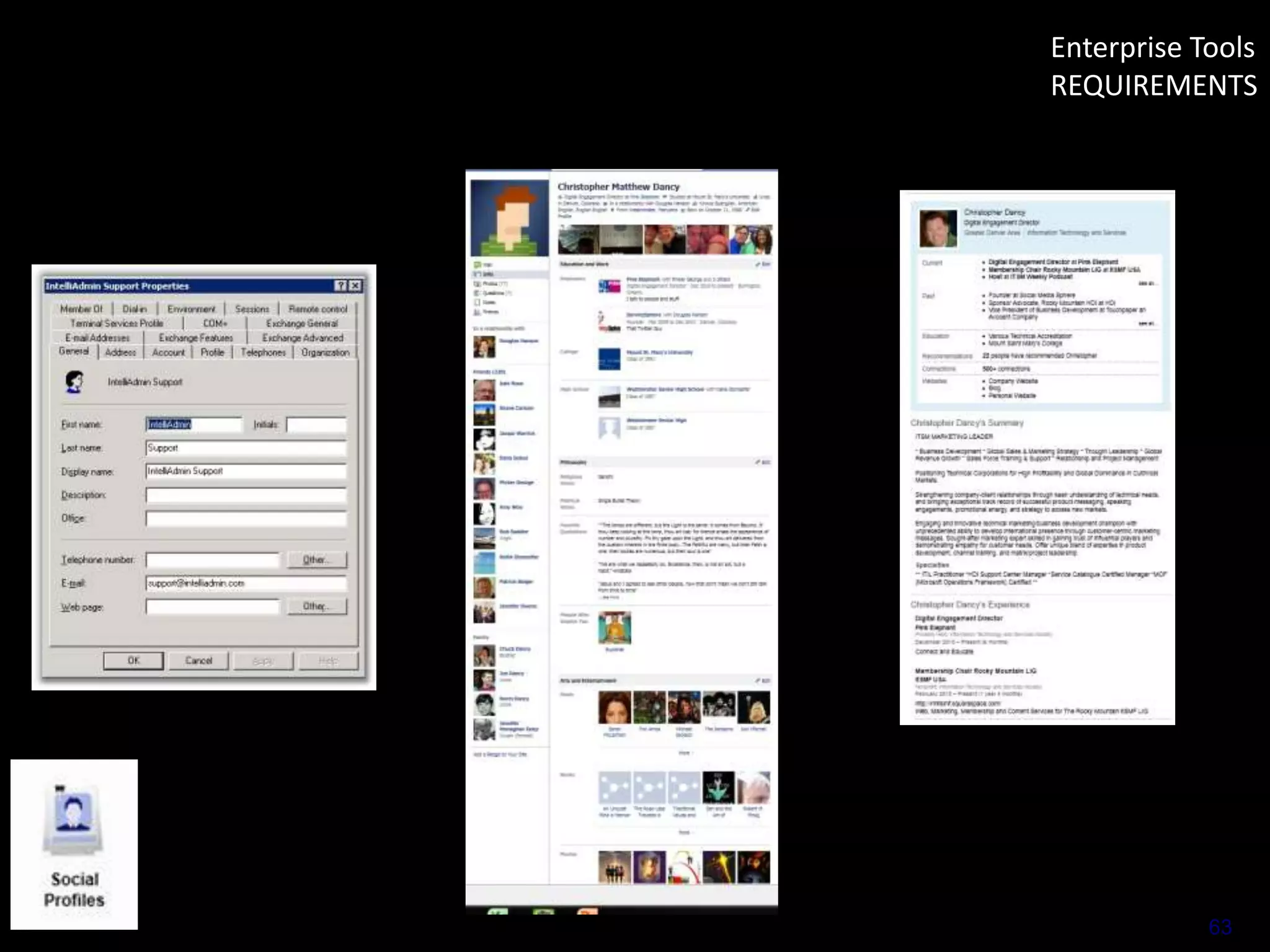 Enterprise Tools
REQUIREMENTS

63

 