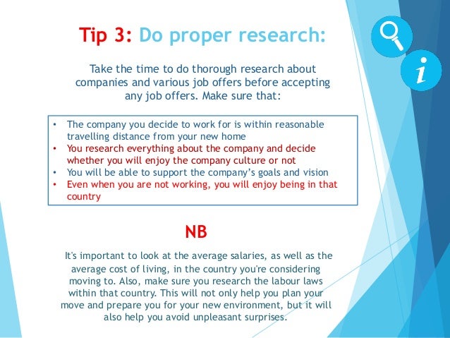 tips on finding a job