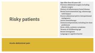 Acute abdominal pain evaluation in emergency department | PDF