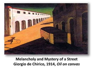 Melancholy and Mystery of a Street
Giorgio de Chirico, 1914, Oil on canvas
 