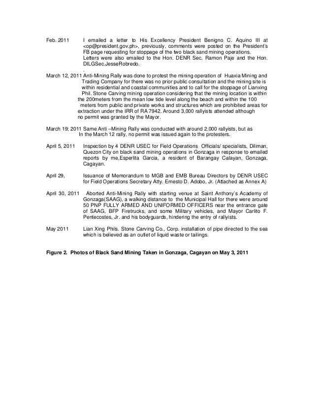 edited chronological events on black sand mining in gonzaga gonzaga letter of recommendation