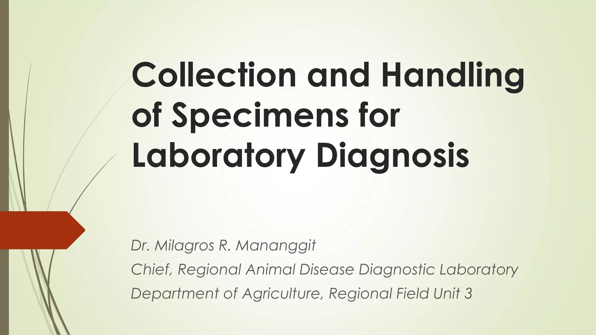 Collection and Handling of Specimens for Laboratory Diagnosis PPT