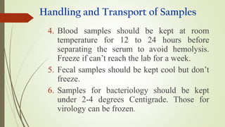 Collection and Handling of Specimens for Laboratory Diagnosis | PPT