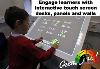 Engage learners with
Interactive touch screen
desks, panels and walls

 