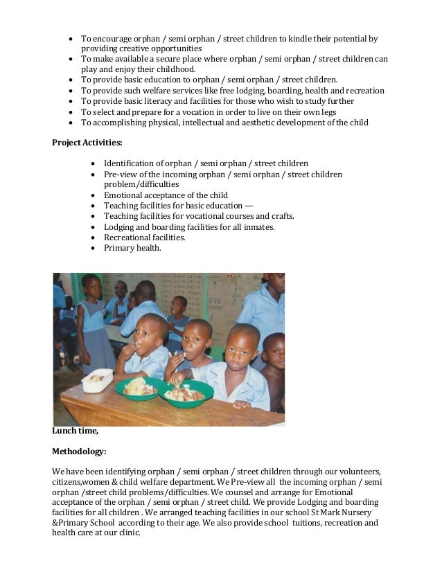 business proposal for orphanage