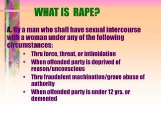 Rape law lectures | PPT