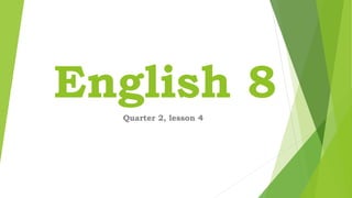 English 8
Quarter 2, lesson 4
 