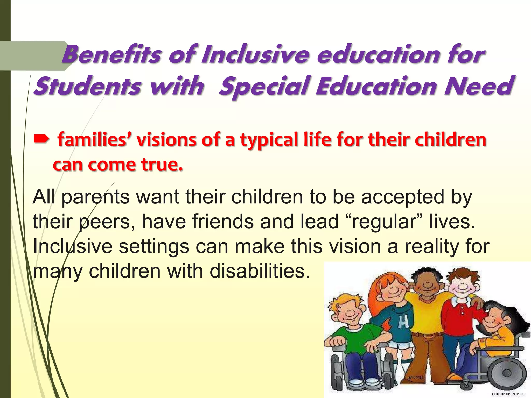 BARRIERS AND BENEFITS OF INCLUSIVE EDUCATION | PPTX