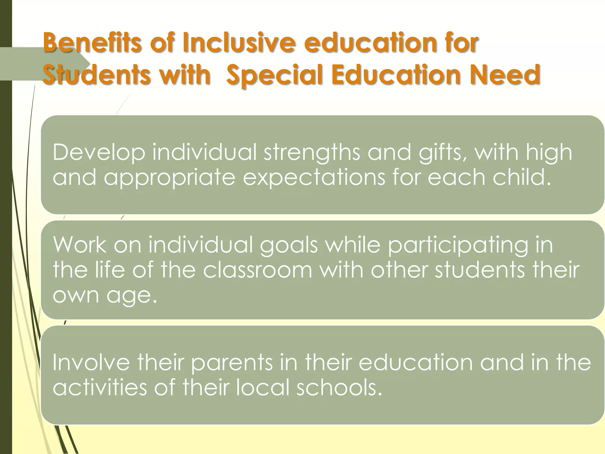 BARRIERS AND BENEFITS OF INCLUSIVE EDUCATION