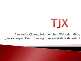 Alexandra Glazer, Solomon Sun, Wakeelur Miah,
Jenixie Reyes, Umur Gencoglu, Aakaanksh Pothukutchi
 