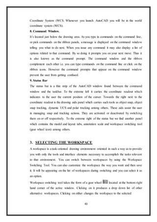 Wcs Command Icon training report_of_solid_works_and_autocad(Major Training) | DOCX