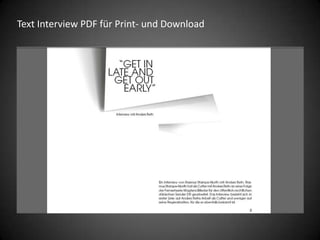 Text Interview PDF für Print- und Download
 