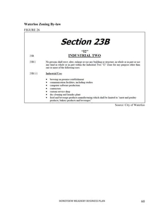 HONEYDEW MEADERY BUSINESS PLAN 60
Waterloo Zoning By-law
FIGURE 26
Source: City of Waterloo
 