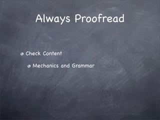 Editing and Revision