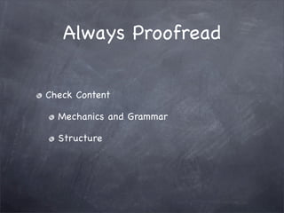 Editing and Revision