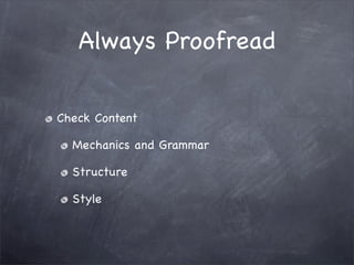 Editing and Revision