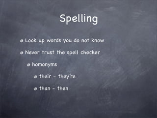 Editing and Revision