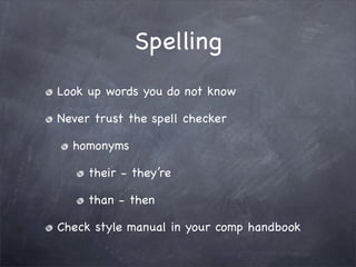 Editing and Revision