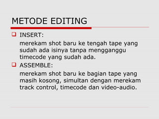 Metode Live Editing Editing mata-kuliah-2 | PPT