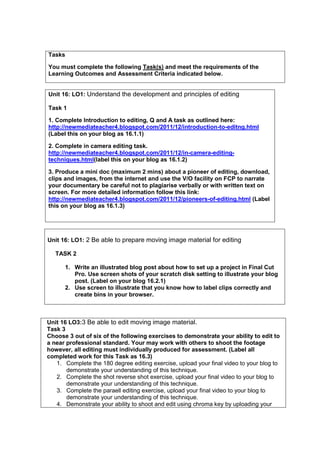 Editing assignment brief unit 16 | DOCX