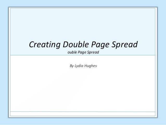 Creating Double Page Spread