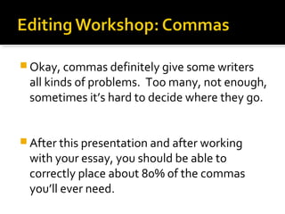 Correctly Using Commas | PPT