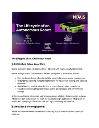 Inside the Lab: Engineering Reliable Autonomous Mobile Robots | PDF