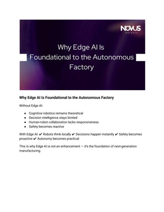 Edge AI in Autonomous Mobile Robots: Real-Time Factory Intelligence | PDF