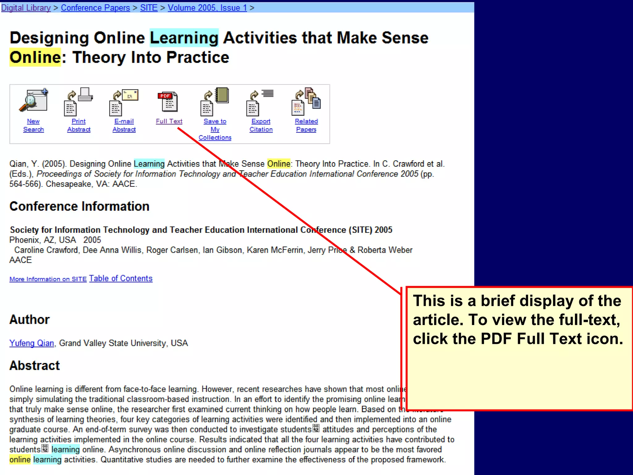This is a brief display of the article. To view the full-text, click the PDF Full Text icon. 
