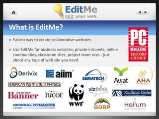 Get Started NowSpecial Offer for attendees of this WebinarFree 2 hour security consultation on any plan that registers with coupon code ohmyThere is a limit to the number of times this coupon can be used, so reserve your free consultation at www.EditMe.com/pricing 
