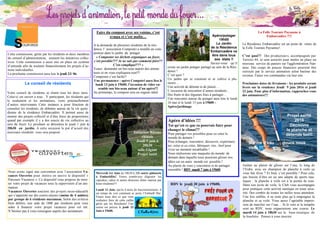 La Folle Tournée Paysanne à
Embarcadère !!!!
La Résidence Embarcadère est un point de relais de
la Folle Tournée Paysanne!.
C’est quoi?? Des producteurs, accompagnés par
Terroirs 44, se sont associés pour mettre en place un
nouveau service de paniers sur l'agglomération Nan-
taise. Des coups de pouces financiers pourront être
octroyés par le service animation selon barème des
revenus. Faites vos commandes via leur site.
Prochaines dates de livraisons : les produits seront
livrés sur la résidence Jeudi 9 juin 2016 et jeudi
23 juin. Pour plus d’information, rapprochez-vous
des animateurs!!!
Apéro/potager
19h00
Le Jardin
de la Résidence
Embarcadère va
être dans tous
ses états !!
Saviez-vous qu’il
existe un jardin potager partagé au sein de la Rési-
dence !
C’est quoi ?
Un jardin qui se construit et se cultive à plu-
sieurs…
Une activité de détente et de plaisir…
L’occasion de rencontrer d’autres résidents…
Des fruits et des légumes frais à partager…
Une rencontre autour du potager aura lieu le lundi
16 mai et le lundi 13 juin à 19h00 :
Apéro/jardinage
Faire du compost avec ses voisins, c’est
sympa et c’est malin…
A la demande de plusieurs résidents de la rési-
dence, l’ association Compostri a installé un com-
posteur dans le jardin du potager.
« Composter ses déchets organiques au foyer,
c’est possible??? Je ne sais pas comment faire??
C’est compliqué??? »
Venez demander un bio-seau auprès des anima-
teurs et on vous expliquera tout!!!
Composter c’est facile!!
Une permanence : apéro Compotri aura lieu le
lundi 13 juin à 19h00, l’occasion de vider en-
semble nos bio-seau autour d’un apéro!!!
Au printemps, le compost sera un engrais idéal
Goûter au plaisir de glisser sur l’eau, le long de
l’Erdre, avec un champion de planche à voile ça
vous fait rêver ? Et bien, c’est possible ! Pour cela,
pas besoin d’être un ou une adepte de sports nau-
tiques : la planche à voile est à la portée de tous.
Dans son école de voile, le Club vous accompagne
pour pratiquer cette activité nautique en toute sécu-
rité. Des combis de toutes les tailles nous attendent.
Une fois enfilée, il ne reste plus qu’à empoigner la
planche et sa voile. Vous aurez l’agréable impres-
sion de marcher sur l’eau… Si le vent et la tempête
sont au RDV, nous organiserons une course. Le
mardi 14 juin à 18h30 sur la base nautique de
la Jonelière . Pensez à vous inscrire.
Marins d’eau douce nous
voilà !!!.
Nous avons signé une convention avec l’association Va-
cances Ouvertes pour mettre en œuvre le dispositif «
Parcours Vacances ». Ce dispositif vous propose de mon-
ter votre projet de vacances sous la supervision d’un ani-
mateur.
Vacances Ouvertes soutient des projets socio-éducatifs
qui s’appuient sur des courts-séjours (moins de 4 nuitées)
par groupe de 6 résidents maximum. Selon des critères
bien définis, une aide de 180€ par résidents peut vous
aider à financer votre projet vacances pour cet été.
N’hésitez pas à vous renseigner auprès des animateurs.
Cette commission, gérée par les résidents et deux membres
du conseil d’administration, soutient les initiatives collec-
tives. Cette commission a aussi mis en place un système
d’entraide afin de soutenir financièrement les projets d’ac-
tions individuelles.
La prochaine commission aura lieu le jeudi 23/ 06.
Le conseil de résidents
Votre conseil de résidents se réunit tous les deux mois.
Celui-ci est ouvert à tous . Y participent, les résidents qui
le souhaitent et les animateurs, voire ponctuellement
d’autres intervenants Cette instance a pour fonction de
consulter les résidents, de débattre autour de la vie quoti-
dienne de la résidence Embarcadère. Il permet aussi de
monter des projets collectif et d’être force de propositions
quand par exemple il y a des soucis de vie collective au
sein du foyer. Le prochain se déroulera le jeudi 1 juin à
20h30 en jardin. A cette occasion le pot d’acueil des
nouveaux résidents vous sera proposé.
Projet santé
2016
Découvre
la planche et
détends toi!!!
RDV le jeudi 30 juin à 19h00,
Apéro d’idées !!!
Toi qu’est ce que tu pourrais faire pour
changer le climat??
Pour partager vos possibles pour co créer le
monde de demain !
Pour échanger, rencontrer, découvrir, expérimen-
ter, créer et co créer, fabriquer, rire...bref pour
vivre un moment inoubliable !
Nous réaliserons une maquette du monde de
demain dans laquelle nous pourrons glisser nos
idées car un autre monde est possible !
Au plaisir de vous y rencontrer et de partager
ensemble ! RDV mardi 7 juin à 19h00
Mercredi 1er Juin de 18h30 à 20h soirée pâtisserie
à Embarkfête! Venez nombreux déguster les
cupcakes, cakes et autres douceurs faites maison par
Irene résidente!!!
Lundi 13 Juin, après 4 mois de fonctionnement, il
est temps de voir comment se porte l’EmbarK’fête.
Venez nous dire ce que vous
souhaitez faire de cette cafète
gérée par les Résidents! Une
soirée est prévue le jeudi 23
Juin à 19h00. L’EmBarKfête
Initiation Bâtons
chinois
Jeudi 9 juin à
20h30
salle Gigant
Projet santé
 