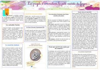 Sortie vélo le 21 août 2012
                                                   L’accueil des nouveaux résidents                                                                          Nous sommes partis du FJT sur les coups de 20h30
                                                                                                          Les rencontres d’automne sous forme                à 9 vélos et un long board direction les bords de
                      La prochaine commis-                                                                        de défis cette année
                      sion Solifonds aura lieu      Chaque mois , vous êtes conviés à un pot d’ac-                                                           l’Erdre. Nous avons longés le cours d’eau jusqu’au
le 27 septembre à 20h30 au FJT Grand Voile.        cueil organisé par Marc. Le prochain se déroule-                                                          club de voile situé au quartier de la Jonelière. Sur la
Les projets en cours sur les 4 structures (FJT     ra le 12 septembre à 20H30. C’est un moment                                                               route nous avons pu voir de nombreuses péniches
Grand Voile, Embarcadère, Océane, Service          festif, un lieu de rencontres et d’échanges. Cette   Afin de connaitre les habitants du quartier, 3       et bateaux accostés en passant par les passerelles
Passerelle)                                        soirée est l’occasion pour vous d’exprimer vos       défis sot proposés sous forme d’atelier et de        situées sur les berges. Nous avons pu découvrir les
                                                   envies en terme d’animation.                         rencontre.                                           paysages et la vie sur l’eau en début de soirée. A
                                                                                                        1 défi créatif : apprendre à tricoter et fabriquer   cause d’une crevaison deux d’entre nous sont ren-
        Les vadrouilles Nantaise                                                                        des carrés de tricot à assembler pour habiller       trés par le tram, pour le reste du groupe, nous avons
                                                       Le lieu d’écoute Autrement Dit                   les troncs d’arbre au jardin des plantes. Une        continué notre chemin. L’itinéraire n’étant pas
« Découvrez Nantes, ses lieux pratiques, utiles,                                                        habitante du quartier vous donne rdv chaque          adapté à la pratique du long board, nous avons du
agréables, cachés, incontournables…         » ,                                                         mardi à 19 h au fjt pour vous donner des
« pique niquer, aller boire un verre au hangar à
                                                                                                                                                             trouver une solution. Quelques minutes plus tard
                                                   Un petit coup de pas bien, avec le boulot,           cours.
bananes et visiter l’île de Nantes, entrer au                                                                                                                nous sommes tous repartis avec la planche sous le
                                                   ce n’est pas facile et les problèmes d’ar-           1 défi convivial : regroupement autour d’un
château pour une promenade ou une animation,                                                                                                                 bras et une clandestine sur un porte bagage. Nous
                                                   gent qui se rajoutent !!! Y’en a marre.              apéro pour une photo géante dans les douves
découvrir les petits théâtres et salles de                                                                                                                   avons ralenti notre vitesse de croisière, la route
                                                   Claudie est disponible et reste à votre              du château, rdv le mercredi 19 septembre à
concerts, mieux se repérer et explorer les                                                                                                                   étant plus difficile la nuit tombée. De retour en vil-
lieux cachés et connus des nantais… plus d’in-
                                                   écoute entre 19h et 21h certains mardi du            partir de 17h, venez nombreux et avec un nez         le, nous avons décidé de ne pas rentrer directement
fos avec Karine, votre guide. Les Vadrouilles :    mois. C’est possible de venir la voir avec           rouge.                                               mais de faire un écart par l’ile de Nantes. Nous
pour sortir et découvrir ensemble »                ou sans rendez vous et le lieu d’écoute se           1 défi solidaire : donner un coup de pouce ou        avons fait halte aux machines de l’ile où nous
                                                   fait dans le bureau de Marc.                         un soutien à une association du quartier.            avons pris quelques photos. Nous sommes finale-
                                                                                                                                                             ment rentrés aux alentours de 23h30 malgré quel-
                                                                                                                                                             ques problèmes techniques (une crevaison et deux
       Le conseil de résidents                                                                                                                               déraillements), notre ballade à vélo s’est transfor-
                                                                                                                                                             mée en petite escapade nocturne bien sympathique
                                                                                                          Projet sport au FJT mis en place par               où nous avons beaucoup ri et passé de très bons
Votre conseil de résidents se réunit tous les                                                                        des résidentes :
deux mois. Celui-ci est ouvert à tous . Y par-
                                                                                                                                                             moments ensemble. JUSTINE &VALERIE
ticipent, les résidents qui le souhaitent, les
animateurs et les administrateurs, voire ponc-                                                          Tu pratiquais une activité sportive avant ton
                                                                                                                                                                          Les journées du patrimoine
tuellement d’autres intervenants. En fin de                                                             arrivée au FJT et tu souhaites la continuer. En
séance, l’animateur rédige un compte-rendu                                                              fonction de tes compétences et de ton savoir
                                                                                                                                                             La 29ème édition des journées du Patrimoine se
diffusé à l’ensemble des résidents. Cette ins-                                                          faire, tu as la possibilité de mettre en place une
                                                                                                                                                             déroulera les 15 et 16 septembre 2012 sur le thème
tance a pour fonction de consulter les rési-                                                            dynamique autour du sport en lien avec les
dents, de débattre autour de la vie quotidien-                                                                                                               "Les patrimoines cachés". On vous a prévenu, les
                                                                                                        autres résidents. Que ce soit des séances de
ne de la résidence. Il permet aussi de                                                                                                                       Journées européennes du Patrimoine c'est LE week-
                                                                                                        musculation, de fitness, d’urban training, du
monter des projets collectif et d’être force de                                                                                                              end à ne pas rester enfermé. Dédié aux petits et
                                                                                                        king ball ou bien une toute autre pratique, ins-
propositions quand par exemple, il y a des                                                                                                                   grands, ce week-end est l'occasion de découvrir des
                                                                                                        cris toi auprès des animateurs afin d’intégrer
soucis de vie collective au sein de la résiden-                                                                                                              lieux habituellement fermés au public, de profiter
ce. Le prochain se déroulera le jeudi 13 sep-                                                           un groupe ou pour te renseigner tout simple-
                                                                                                                                                             d'animations et de visites exceptionnelles, bref, de
tembre à 20h30 au niveau du Bar.                                                                        ment sur les pratiques possibles !!!
                                                                                                                                                             poser un regard neuf sur sa région, sur son patri-
                                                                                                                                                             moine.
 