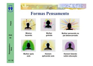 ITORA
    ED




UT

                   A
A




  A D E S OU Z



                              Formas Pensamento
        Passe




                         Músico          Mulher       Mulher pensando no
    Aula                tocando          grávida       pai desencarnado
      04
    Pensamento e
        Aura




                       Mulher após       Homem          Homem falando
                          aula       aplicando aula     sobre educação

11 / 15
 