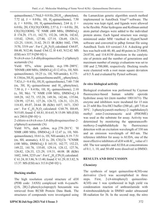 Molecular Modeling of Some Novel 4(3h) - Quinazolinone Derivatives | PDF