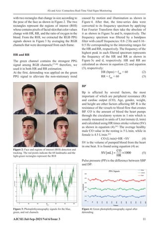 Contactless Real-Time Vital Signs Monitoring Using a Webcam | PDF