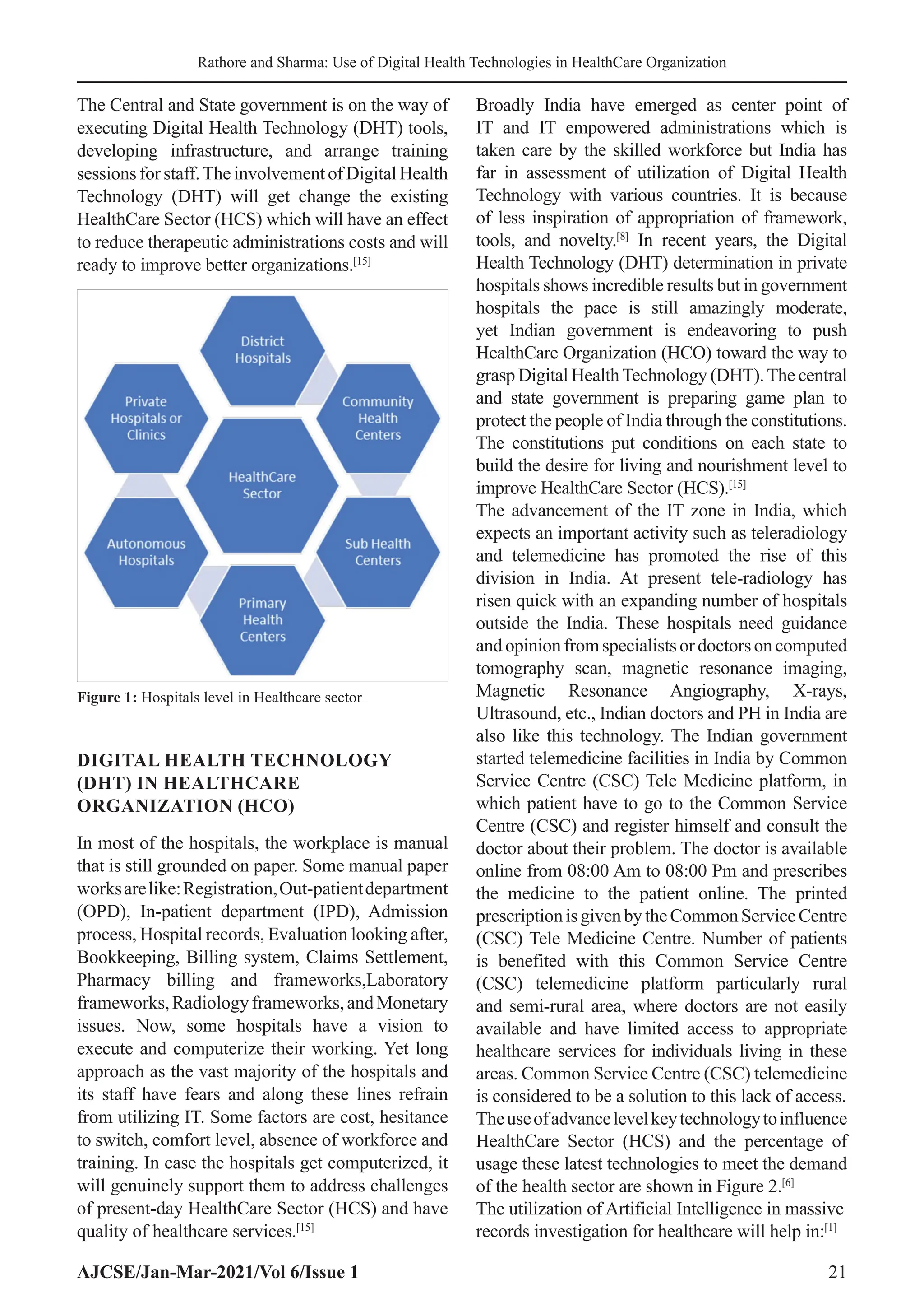 Use of Digital Health Technologies in HealthCare Organization: A System ...