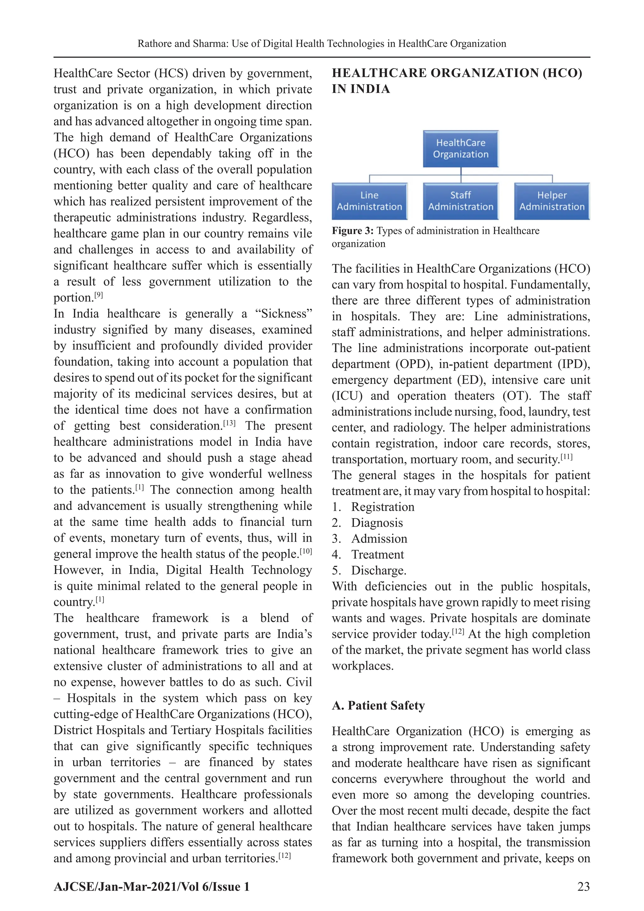 Use of Digital Health Technologies in HealthCare Organization: A System ...