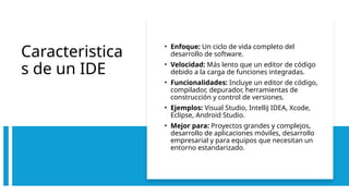 Codio Ide Diferencias entre un Editor de Código vs. IDE | PPTX