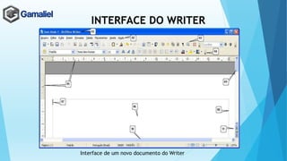INTERFACE DO WRITER
Interface de um novo documento do Writer
 