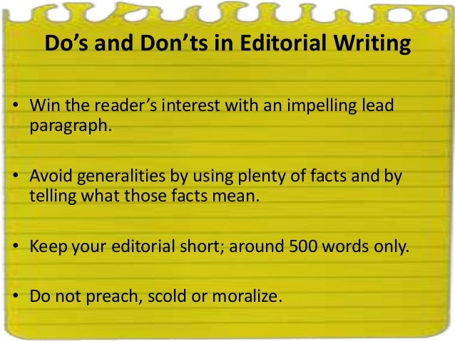 How to write an editorial on an article