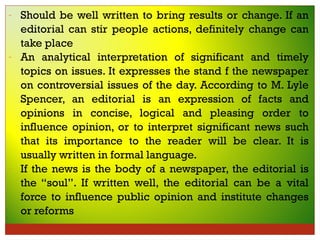 Comprehensive Guide to Writing Effective Editorials for Newspapers | PPT