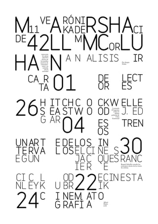 11
42     entrevista
        de salvat
         edit1973
        acerca de
      los medios
      masivos de                                    Por Sergio
      comunica-                                     Etkin
        cion y su
          relación
            con la




                     01
         sociedad




26                                   Leonardo
                                    D’esposito
                                      critica la
                                         última




                     04
                                    película de
                                          Clint
                                     Eastwood




                                               30
                                                   Raquel Scheffer estudia los
                                                   conceptos detrás de les écarts
                                                   du cinéma




                      22
24                         Alfred
                           Hitch-
                           cock
 
