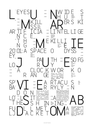 14:30


                                                18:00
                                                                                                              OJOS
                                                                                                              BIEN
                                                21:00                                                         CERRA
                                                                                                              DOS
        14:30


        17:00


        19:30                  MAR-
                               CADO
                               PARA
        22:00                  MORIR
                                                        14:30


                                                        18:00
                                                                INTELI
                                                        21:00   GENCIA
                                                                ARTIFI
                                                                CIAL
                    14:30


                    17:00


                    19:30                                                     CASTA
                                                                              DE
                                                                              MALDI
                    22:00                                                     TOS

                                                                                                                                     14:30


                                                                                                                                     18:00
                2001
                ODISEA
                DEL                                                                                                                  21:00
                ESPACIO
                                                                                    14:30


                                                                                    19:30
                                                                                                              LA
                                                                                                              PATRUL
                                                                                                              LA
                                                                                                              INFER
                                                                                                              NAL


14:30


18:00                                                                                                         LA
                                                                Durante dos semanas, el
                                                                Complejo Teatral de Buenos                    NARAN
                                                                Aires     y   la  Fundación                   JA
21:00                                                           Cinemateca Argentinapresen-                   MECÁNI
                                                                tarán el ciclo Integral                       CA
                                                                Stanley      Kubrick,  que
                                                                incluirá una

                    14:30                                                                                                      ES
                                                                                                                               PAR
                                                                                                                               TA
                    18:00                                                                                                      CO
                                                                                                      14:30

                    21:00
                                                                                                      19:30
                            selección de más de una                        rán en funciones corridas del
                            docena de films del director,                  martes 24 de abril al martes
                            escritor       y      productor                8 de mayo; con excepción de
                            norteamericano.A lo largo de                   los feriados dlunes 30 de abril
                            su carrera, Stanley Kubrick                    y del martes 1º de mayo. Las
                            ha sido tan halagado como                      entradas generales tienen un
        14:30               vapuleado por sus produc-           19:30      costo de $ 15, y para jubilados
                            ciones, que          cosecharon                dor plasmó su peculiar forma
                            críticas tan dispares como sus                 de contar las historias de
        17:00               películas, a través de las cuales   22:00      memorables personajes de la
                            el realiza                                     pantalla grande.Las proyecci
                                                                EL                             18:00
                                                                RESP
                                                                LAND
                                                                OR                            21:00
                                                                                                              ones tendrán lugar en la Sala
                                                                                                              Leopoldo      Lugones en
                                                                                                              formato blu-ray, y se
                                                                                                              realiza-y estudiantes –con la
                                                                                                              correspondiente        acredi-
                                                                                                 NACID        tación– su valor es de $ 7. Se
                                                                                                 O PARA       podrán adquirir en la
                                                                                                 MATAR        boletería del Teatro San
                                                                                                              Martín: Avenida Corri-
                                                                                                              entes 1530.
 