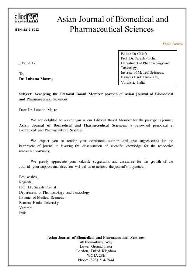 editorial acceptance letter luisett m 2017 asian journal of biomedica acceptance letter