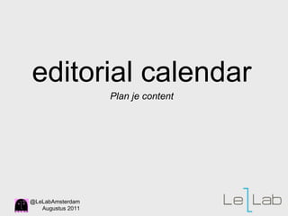 editorial calendar Plan je content 