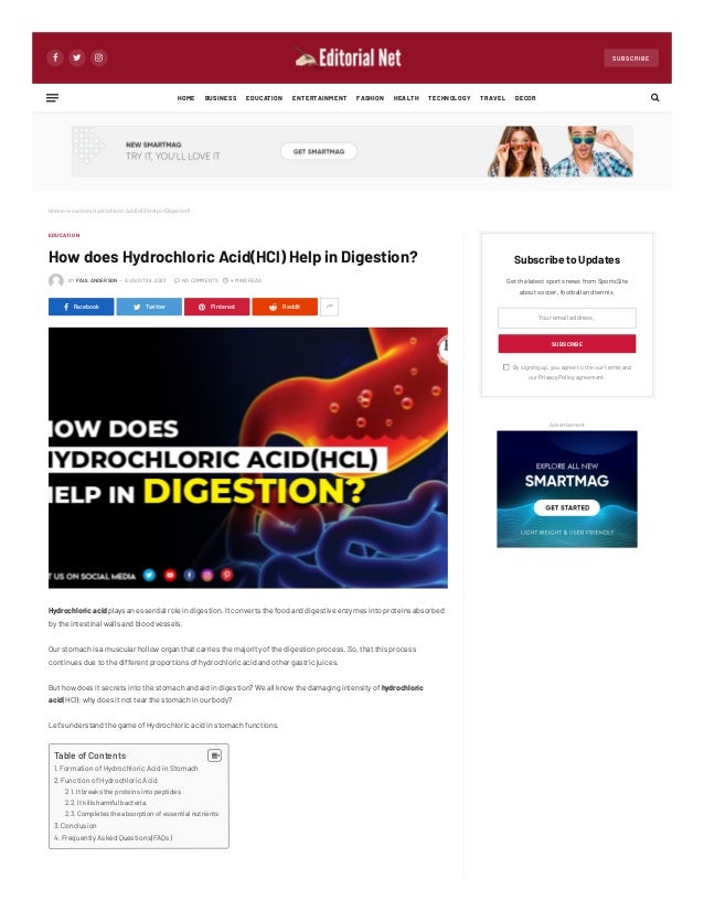 How does Hydrochloric Acid(HCl) Help in Digestion?