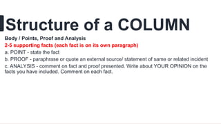 EDITORIAL OPINION WRITING and Column Writing | PPT